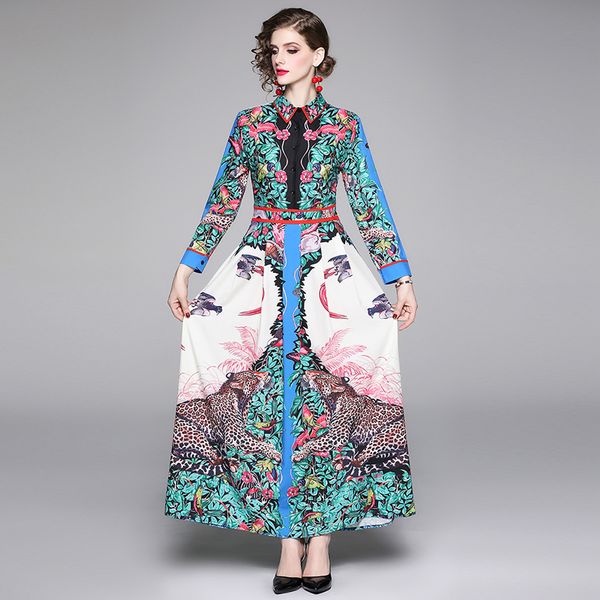 luxury button front shirt dresses women long sleeve runway floral print elegant ladies maxi dress for spring autumn winter plus size, Black;gray
luxury button front shirt dresses women long sleeve runway floral print elegant ladies maxi dress for spring autumn winter plus size, Black;gray