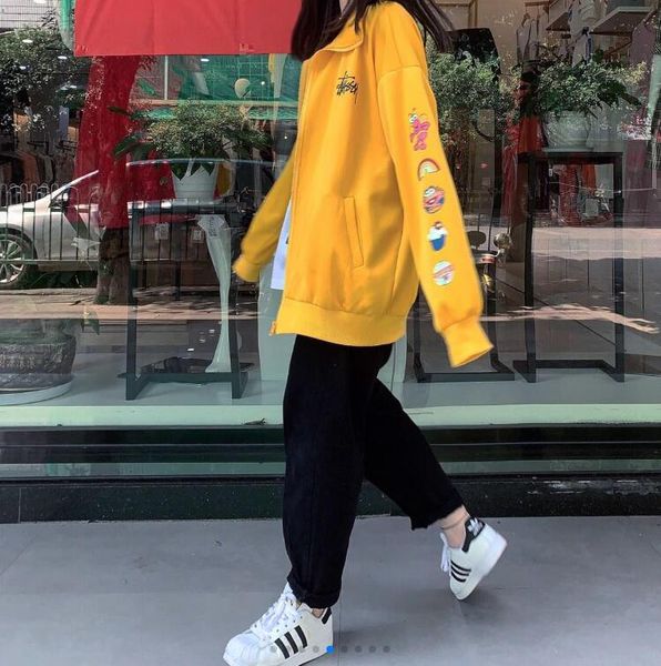 double sleeve full print cartoon print small logo ka autumn parade men and women zipper jacket kaws mens designer hoodies, Black;brown
double sleeve full print cartoon print small logo ka autumn parade men and women zipper jacket kaws mens designer hoodies, Black;brown