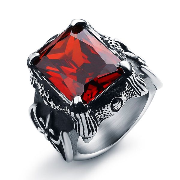 valily jewelry silver black vintage gothic big square red/black cz ring stainless steel punk dragon claw retro band ring for men
valily jewelry silver black vintage gothic big square red/black cz ring stainless steel punk dragon claw retro band ring for men