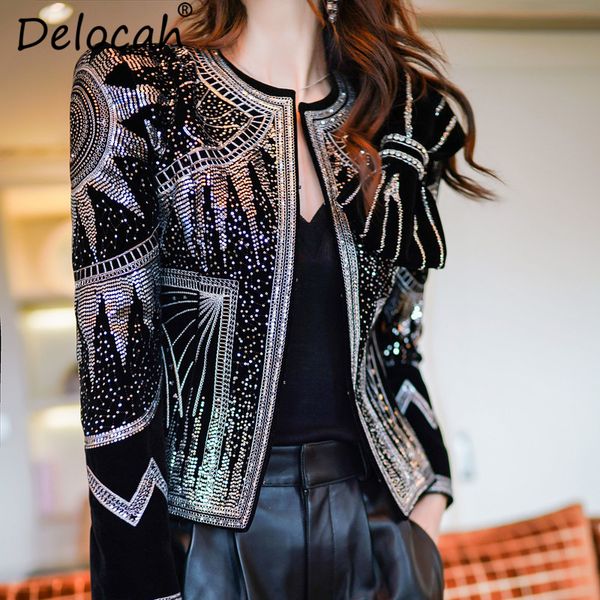 delocah 2018 autumn women coat runway fashion designer long sleeve gorgeous bow sequined crystal slim heavy work design shirt, Black;brown
delocah 2018 autumn women coat runway fashion designer long sleeve gorgeous bow sequined crystal slim heavy work design shirt, Black;brown