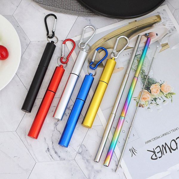 portable travel reusable drinking straw set 304 stainless steel metal straw collapsible with brush carry case
portable travel reusable drinking straw set 304 stainless steel metal straw collapsible with brush carry case