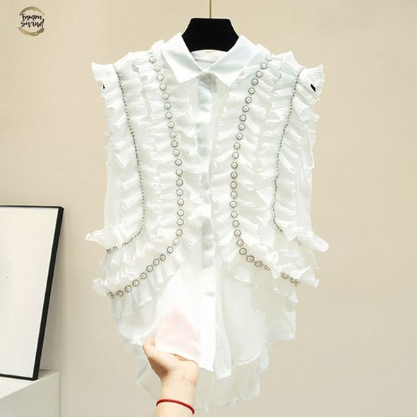 casual off shoulder ruffles blouse women lapel sleeveless pearl oversize shirt female spring fashion 2019 new, White
casual off shoulder ruffles blouse women lapel sleeveless pearl oversize shirt female spring fashion 2019 new, White