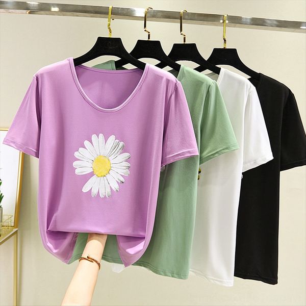 daisy short-sleeved t-shirt women's 2020 summer clothes solid color cotton round collar loose versatile half-sleeve large size top, White
daisy short-sleeved t-shirt women's 2020 summer clothes solid color cotton round collar loose versatile half-sleeve large size top, White