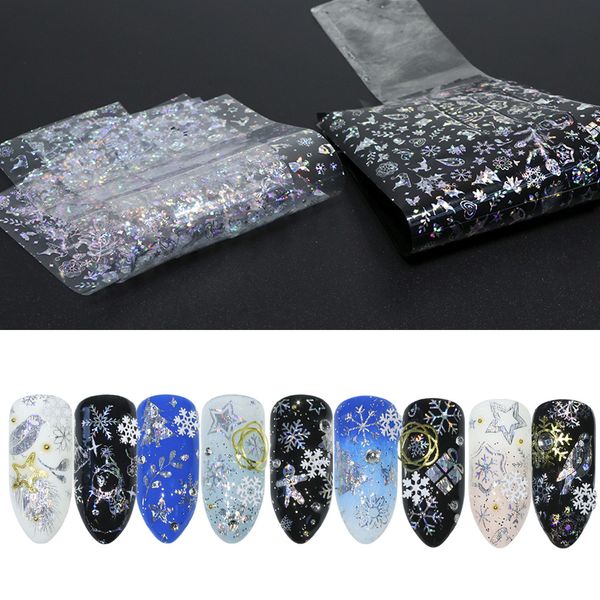 8pcs/set christmas design foils transfer art foil nails sticker decals star snowflake pattern manicure nail art decorations, Black
8pcs/set christmas design foils transfer art foil nails sticker decals star snowflake pattern manicure nail art decorations, Black