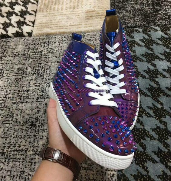 high red bottom sneakers fashion designer men women gradient patent leather spikes trainer luxury wedding dress footwear size 35-47, Black
high red bottom sneakers fashion designer men women gradient patent leather spikes trainer luxury wedding dress footwear size 35-47, Black