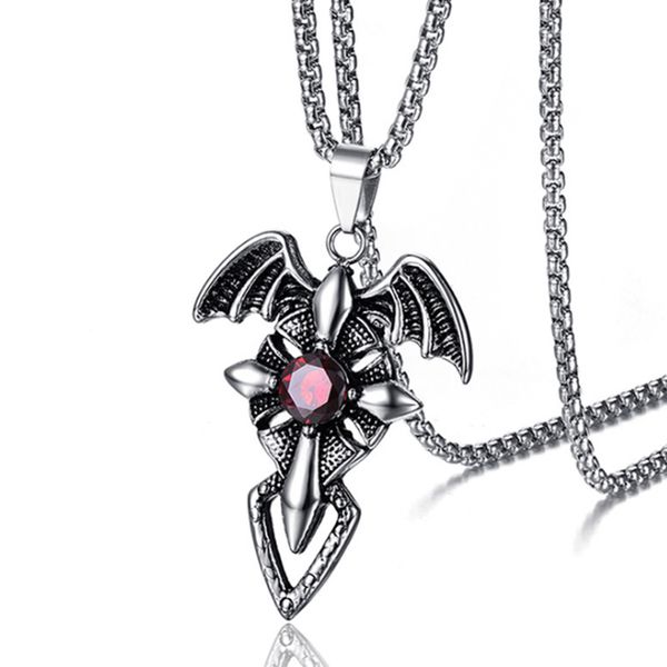 316l stainless steel new rock punk cross men sword pendant necklaces red crystal necklace for men jewelry wholesale, Silver
316l stainless steel new rock punk cross men sword pendant necklaces red crystal necklace for men jewelry wholesale, Silver