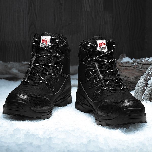 2019 new fashion shoes men's boots winter with plush waterproof snow leather genuine leather warm retro style, Black
2019 new fashion shoes men's boots winter with plush waterproof snow leather genuine leather warm retro style, Black