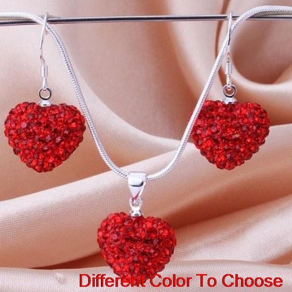 rhinestone multicolor ab clay heart silver plated snake chain crystal crystal set earrings necklace for women men gift h4646
rhinestone multicolor ab clay heart silver plated snake chain crystal crystal set earrings necklace for women men gift h4646