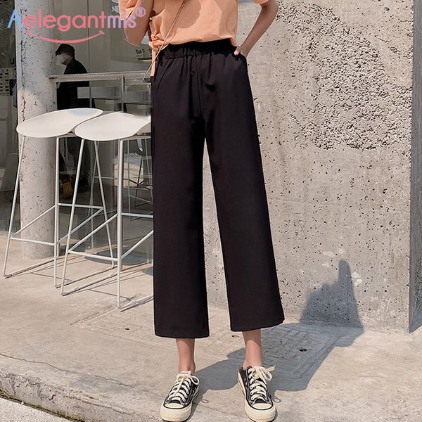 aelegantmis new women high waist wide leg pants black loose ankle length pants female street casual harem ladies trousers, Black;white
aelegantmis new women high waist wide leg pants black loose ankle length pants female street casual harem ladies trousers, Black;white