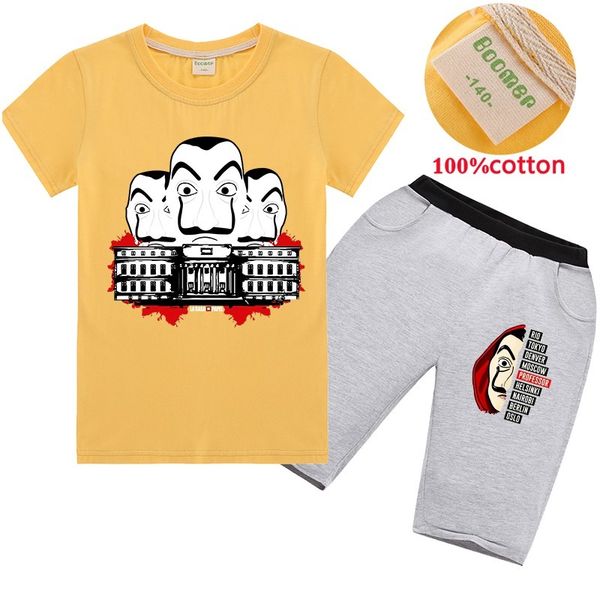 2020 summer new movie the house of paper baby girls clothes cartoon printing children clothing t shirt shorts 2pcs sets, White
2020 summer new movie the house of paper baby girls clothes cartoon printing children clothing t shirt shorts 2pcs sets, White
