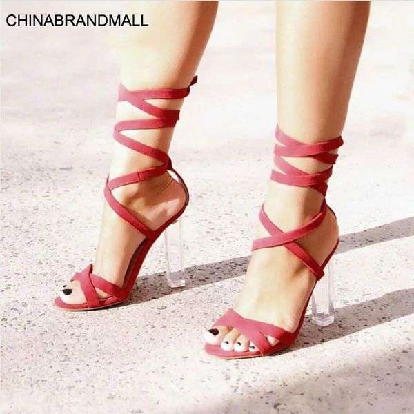 new flock women sandals shoes clear glass heel square high heels round toe dance lace-up red black size 35-40
new flock women sandals shoes clear glass heel square high heels round toe dance lace-up red black size 35-40