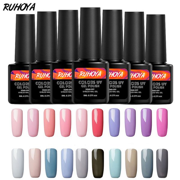 ruhoya 52 colors gel nail polish led uv 8ml hybrid gel varnishes need base coat for lacquer for nail art manicure set, Red;pink
ruhoya 52 colors gel nail polish led uv 8ml hybrid gel varnishes need base coat for lacquer for nail art manicure set, Red;pink