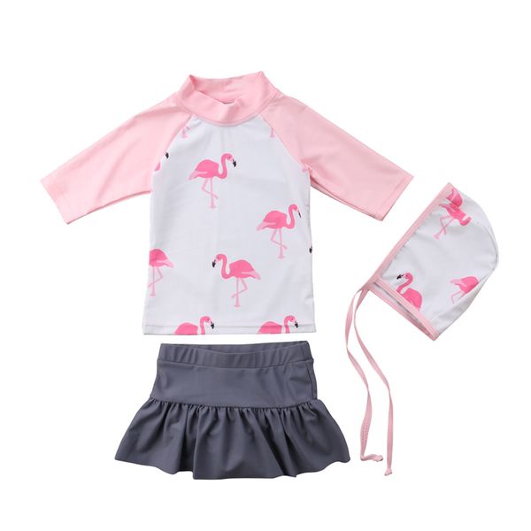 children girls swimsuit new summer flamingo swimming suit tutu skirt swimsuit bathing suit two pieces long sleeve beachwear hat
children girls swimsuit new summer flamingo swimming suit tutu skirt swimsuit bathing suit two pieces long sleeve beachwear hat