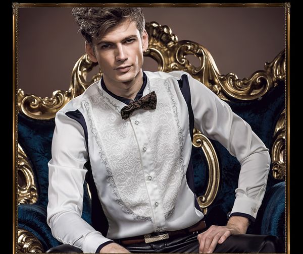 new fashion casual male men's long sleeve stitching lace wedding fanzhuan party dress anti wrinkle white shirt 14201, White;black
new fashion casual male men's long sleeve stitching lace wedding fanzhuan party dress anti wrinkle white shirt 14201, White;black