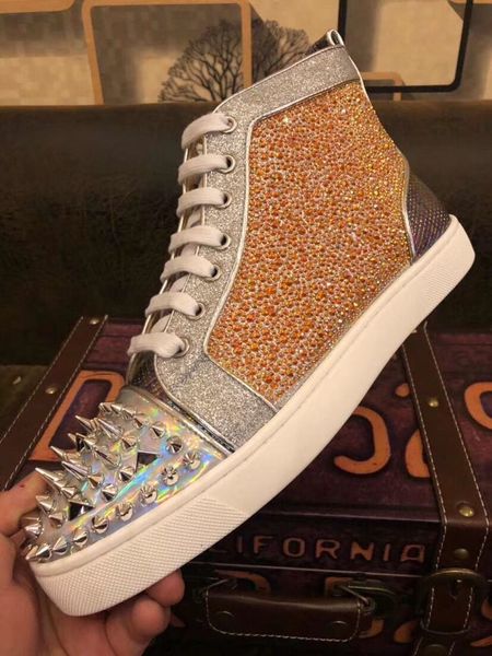 fashion designer luxurious rhinestones strass strass glitter sliver wrinkled calfskin leather women,men red bottom sneakers shoes casual, Black
fashion designer luxurious rhinestones strass strass glitter sliver wrinkled calfskin leather women,men red bottom sneakers shoes casual, Black