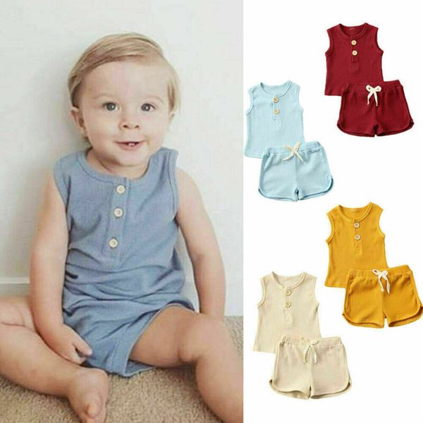 summer casual cotton toddler baby girls boys clothes set solid striped vest t-shirt+shorts 2pcs kids children home outfits, White
summer casual cotton toddler baby girls boys clothes set solid striped vest t-shirt+shorts 2pcs kids children home outfits, White
