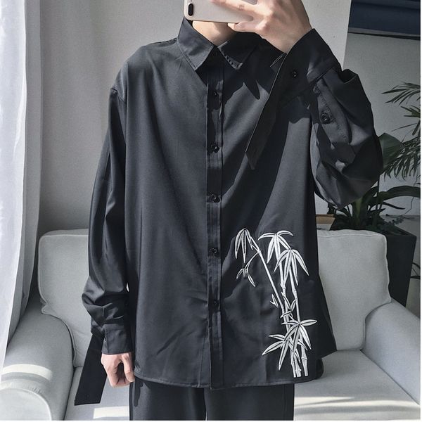 2019 spring and autumn new products youth men's fashion embroidered loose casual long sleeve shirt trend black/white s-xl, White;black
2019 spring and autumn new products youth men's fashion embroidered loose casual long sleeve shirt trend black/white s-xl, White;black