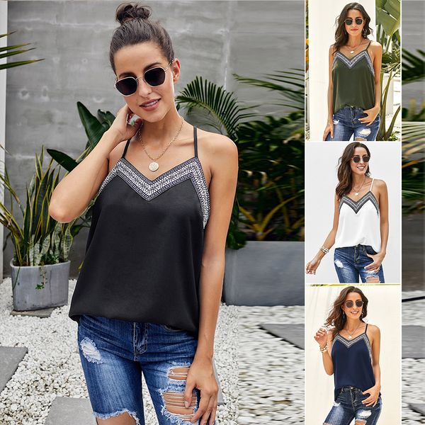 ins shiying strap bottoming vest womens 2020 summer wear loose european and american embroidered halter for sale, Black;white
ins shiying strap bottoming vest womens 2020 summer wear loose european and american embroidered halter for sale, Black;white