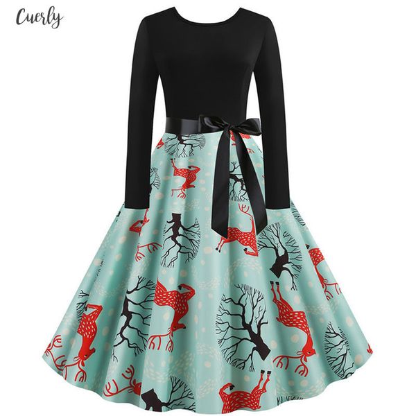 women vintage christmas dress elegant black print winter casual long sleeve party dress robe femme vestidos plus size, Black;gray 
women vintage christmas dress elegant black print winter casual long sleeve party dress robe femme vestidos plus size, Black;gray
