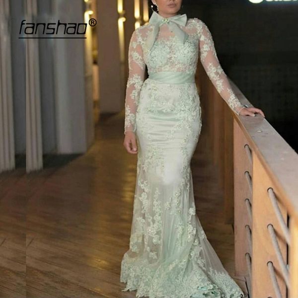 mint green muslim evening dress appliques bow mermaid long sleeves illusion islamic dubai saudi arabic evening gown prom dress, White;black
mint green muslim evening dress appliques bow mermaid long sleeves illusion islamic dubai saudi arabic evening gown prom dress, White;black