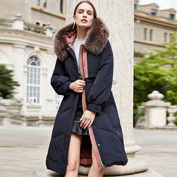 real natural fur collar 2019 long down parka women's winter long duck down jacket women hooded female warm thick slim coat, Black
real natural fur collar 2019 long down parka women's winter long duck down jacket women hooded female warm thick slim coat, Black