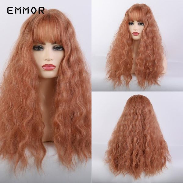 emmor long natural wave orange cosplay party wigs heat resistant synthetic fiber wigs for white/black women 
emmor long natural wave orange cosplay party wigs heat resistant synthetic fiber wigs for white/black women