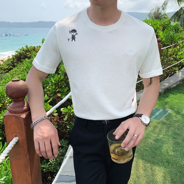 quality 100% cotton men t-shirt summer fashion embroidery t shirt men slim fit o-neck short sleeve casual tee shirts clothes, White;black
quality 100% cotton men t-shirt summer fashion embroidery t shirt men slim fit o-neck short sleeve casual tee shirts clothes, White;black