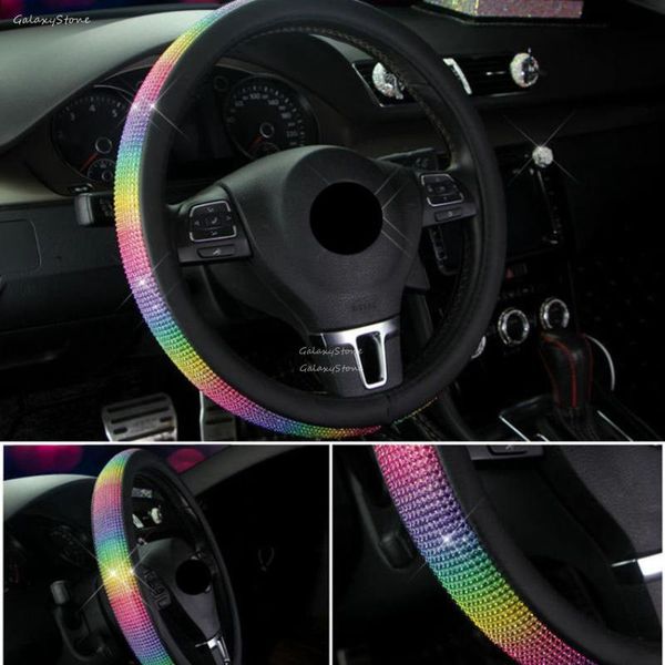 bling bling rainbow colorful 38cm leather car steering wheel cover breathable non-slip grip
bling bling rainbow colorful 38cm leather car steering wheel cover breathable non-slip grip