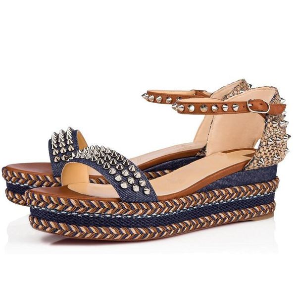 elgant designer red bottom madmonica braided rope wedge ankle strap spikes gladiator sandals ladies summer cataclou high heels leather, Black
elgant designer red bottom madmonica braided rope wedge ankle strap spikes gladiator sandals ladies summer cataclou high heels leather, Black