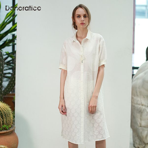 donoratico women's retro polka dot pleated shirt elegant and comfortable long short sleeve shirt, White
donoratico women's retro polka dot pleated shirt elegant and comfortable long short sleeve shirt, White
