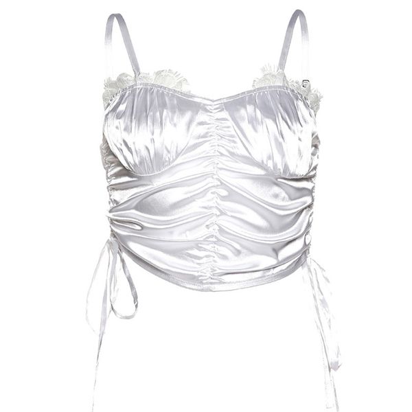 summer women camis tees tanks vest ladies satin strap solid basic camise crop femme draped bustier bralette bandeau, White
summer women camis tees tanks vest ladies satin strap solid basic camise crop femme draped bustier bralette bandeau, White