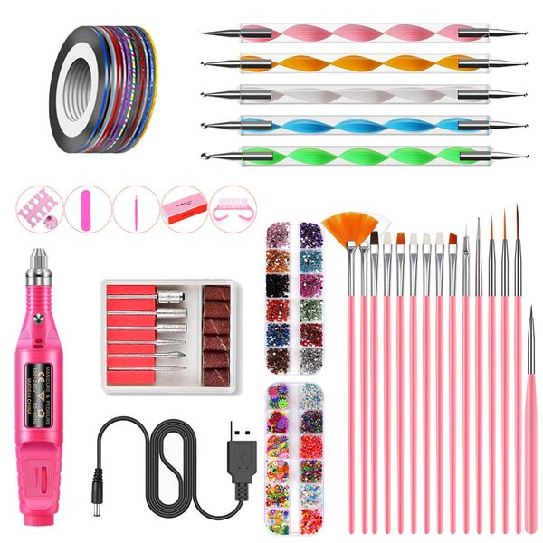 nail tool set usb manicure electric polisher nail painted pen point drill pen file toe separator rhinestones for art
nail tool set usb manicure electric polisher nail painted pen point drill pen file toe separator rhinestones for art