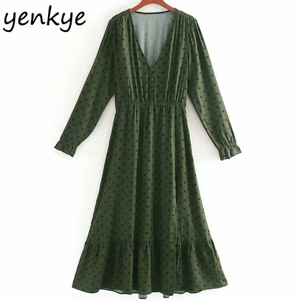 autumn dress women long sleeve vintage polka dot dress v neck slits midi a-line casual plus size vestido ccwm9403, Black;gray
autumn dress women long sleeve vintage polka dot dress v neck slits midi a-line casual plus size vestido ccwm9403, Black;gray