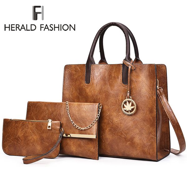 herald fashion women bags set 3 pcs large casual tote bags leather female shoulder bag ladies handbag+messenger bag+purse sac y200623
herald fashion women bags set 3 pcs large casual tote bags leather female shoulder bag ladies handbag+messenger bag+purse sac y200623
