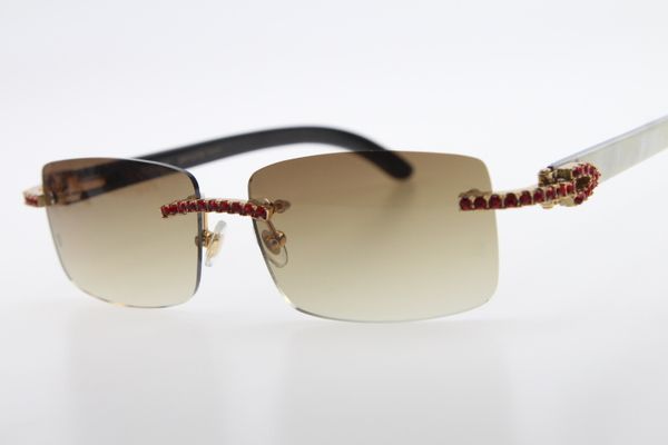 rimless 3524012 red diamond white inside black buffalo horn sunglasses men red stone glasses brown fashion brand sunglasses, White;black
rimless 3524012 red diamond white inside black buffalo horn sunglasses men red stone glasses brown fashion brand sunglasses, White;black
