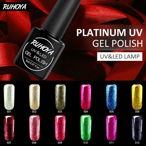 ruhoya 8ml nail polish holographic glitter platinum uv gel nail polish enamel semi permanent shimmer soak off art varnish, Red;pink
ruhoya 8ml nail polish holographic glitter platinum uv gel nail polish enamel semi permanent shimmer soak off art varnish, Red;pink