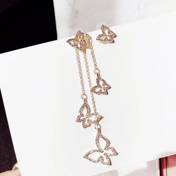 new fashion asymmetric butterfly earrings female temperament earrings long tassels eardrop joker, Silver
new fashion asymmetric butterfly earrings female temperament earrings long tassels eardrop joker, Silver