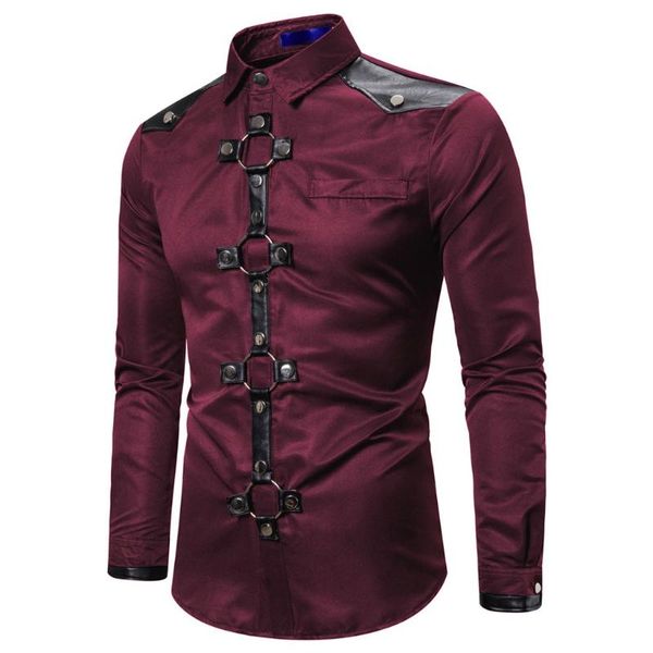 men's casual shirts punk steam camisa men slim fit shirt gothic male blouse cos party dress retro long-sleeved chemise homme, White;black
men's casual shirts punk steam camisa men slim fit shirt gothic male blouse cos party dress retro long-sleeved chemise homme, White;black