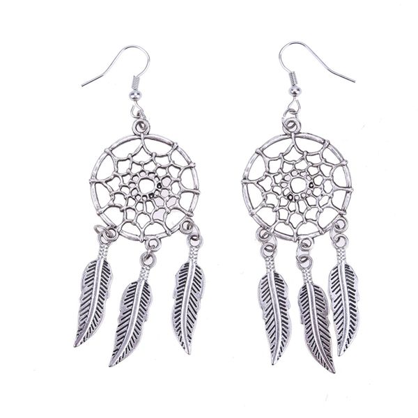 1 pair feather tassel dangle earrings dream catcher shaped ear plugs pendant fashion women ears piercing jewerlry accessories, Silver
1 pair feather tassel dangle earrings dream catcher shaped ear plugs pendant fashion women ears piercing jewerlry accessories, Silver
