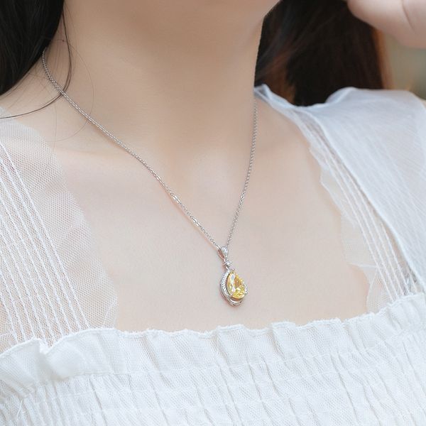s925 silver necklace clavicle chain yellow crystal pendant simple drop fashion temperament necklace
s925 silver necklace clavicle chain yellow crystal pendant simple drop fashion temperament necklace