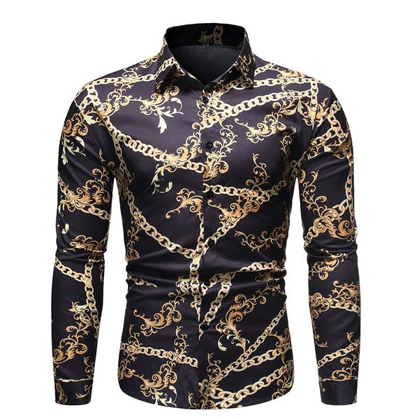 slim fit men shirt casual printed floral long sleeve button blouse cloth brand turn-down collar male shirt camisas masculina, White;black
slim fit men shirt casual printed floral long sleeve button blouse cloth brand turn-down collar male shirt camisas masculina, White;black