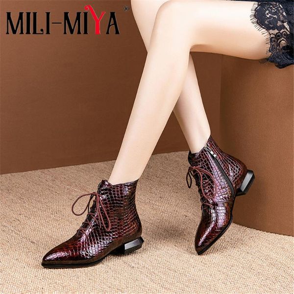 mili-miya new arrival women ankle boots lace-up pointed toe square heels zipper pu leather solid color plus size 34-50 handmade, Black
mili-miya new arrival women ankle boots lace-up pointed toe square heels zipper pu leather solid color plus size 34-50 handmade, Black