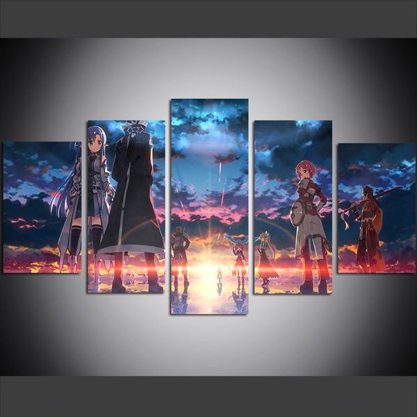 5 piece large size canvas wall art pictures creative anime sword art online art print oil painting for living room
5 piece large size canvas wall art pictures creative anime sword art online art print oil painting for living room