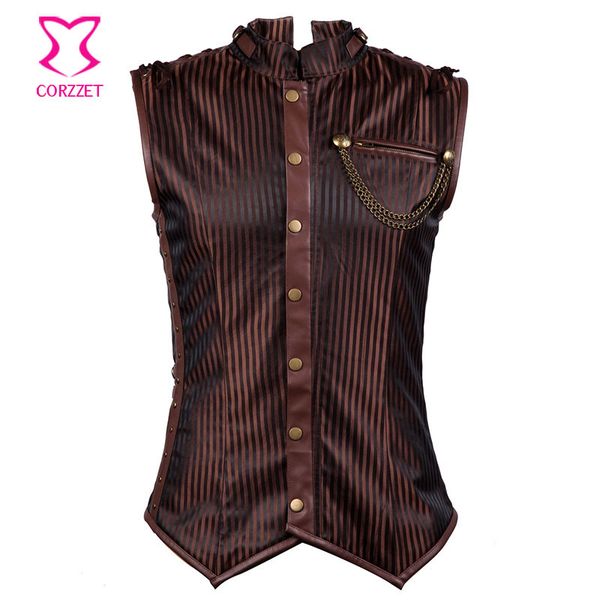 brown striped stand collar sleeveless vintage waistcoat vest men jacket steampunk clothing 6xl plus size mens gothic jackets, Black;brown
brown striped stand collar sleeveless vintage waistcoat vest men jacket steampunk clothing 6xl plus size mens gothic jackets, Black;brown
