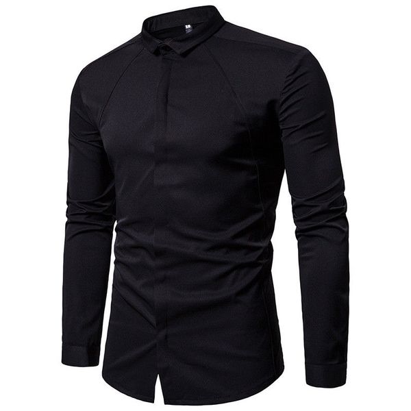 luxury casual style slim fit men's shirts long sleeve shirts 3solid colors for male plus size xxl, White;black
luxury casual style slim fit men's shirts long sleeve shirts 3solid colors for male plus size xxl, White;black
