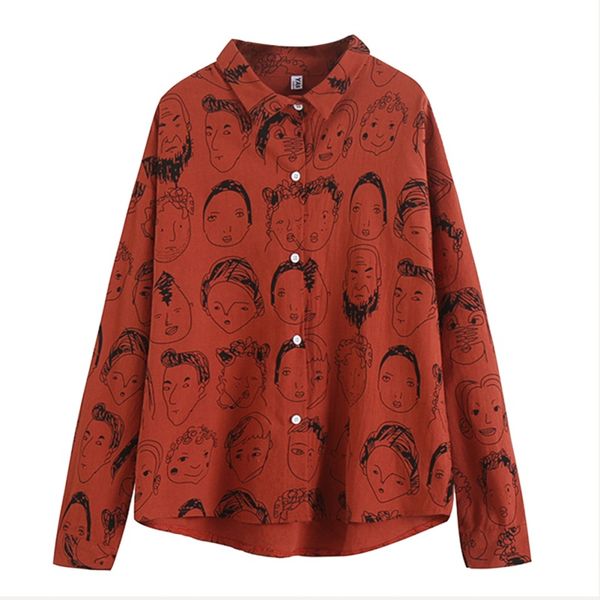 fashion women shirts loose female harajuku vintage cartoon print blouses, White
fashion women shirts loose female harajuku vintage cartoon print blouses, White