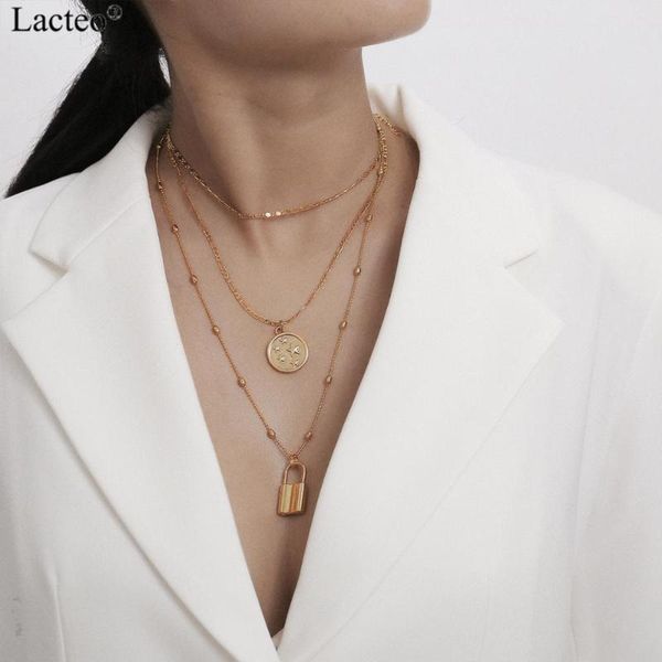 lacteo vintage multi layered golden lock long pendant necklace jewelry for women 2020 fashion carved coin star choker necklace, Golden;silver
lacteo vintage multi layered golden lock long pendant necklace jewelry for women 2020 fashion carved coin star choker necklace, Golden;silver
