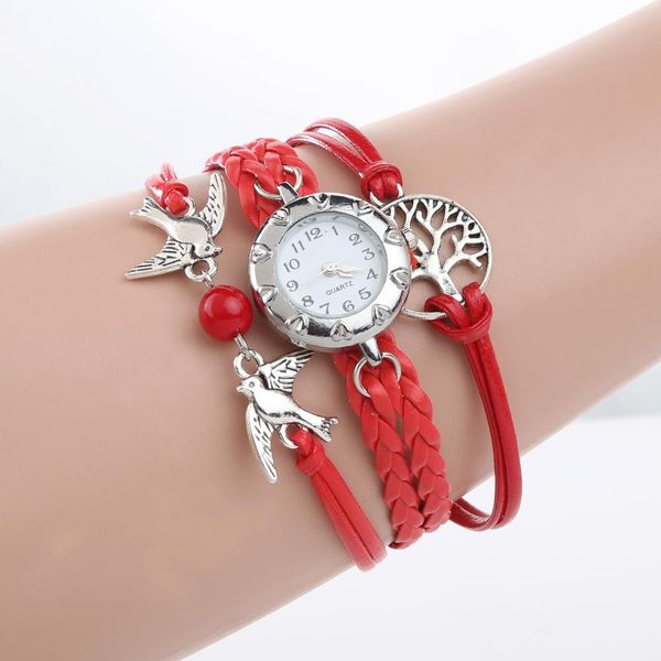 new fashion watch women quartz watch hollow life tree birds beads charm multilayer retro braided bracelet wrist clock for gifts, Slivery;brown
new fashion watch women quartz watch hollow life tree birds beads charm multilayer retro braided bracelet wrist clock for gifts, Slivery;brown