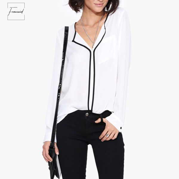blouse womens fashion casual white v neck long sleeve black side chiffon shirt work wear women
blouse womens fashion casual white v neck long sleeve black side chiffon shirt work wear women