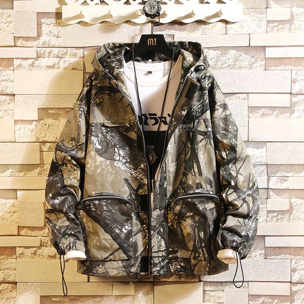 camouflage jacket men mens windbreakers coats drawstring cuff zipper pocket hat outerwear man fashion cotton jackets, Black;brown
camouflage jacket men mens windbreakers coats drawstring cuff zipper pocket hat outerwear man fashion cotton jackets, Black;brown